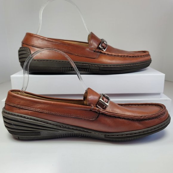 Cable Co Pebbled Leather Buckle Accent Loafers - Picture 2 of 7